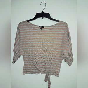 Bebe size small Tan and Silver women's blouse